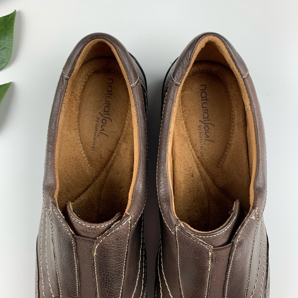 Natural Soul by Naturalizer Raise Loafers Slip On Brown Leather Women’s 8.5 - Picture 5 of 11